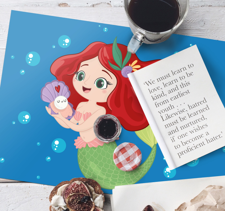Set de table design enfant Disney ariel natation - TenStickers