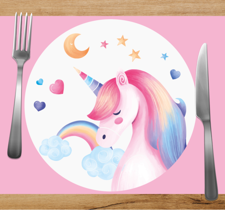 Set de table design enfant Licorne arc-en-ciel - TenStickers