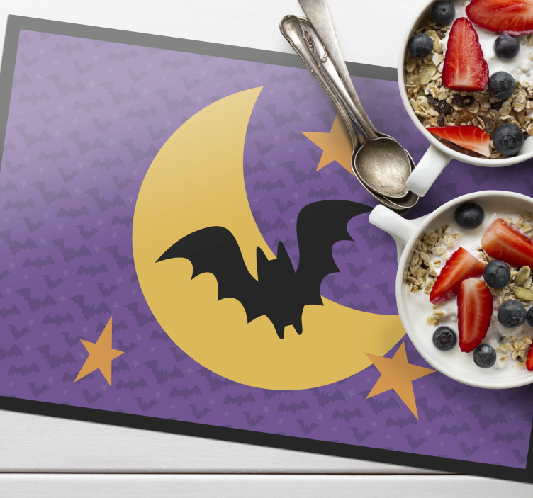 Set de table autre couleur étoiles de lune et chauve-souris - TenStickers