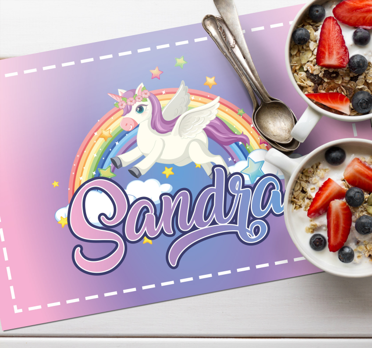 Set de table enfant Licorne personnalisable - TenStickers
