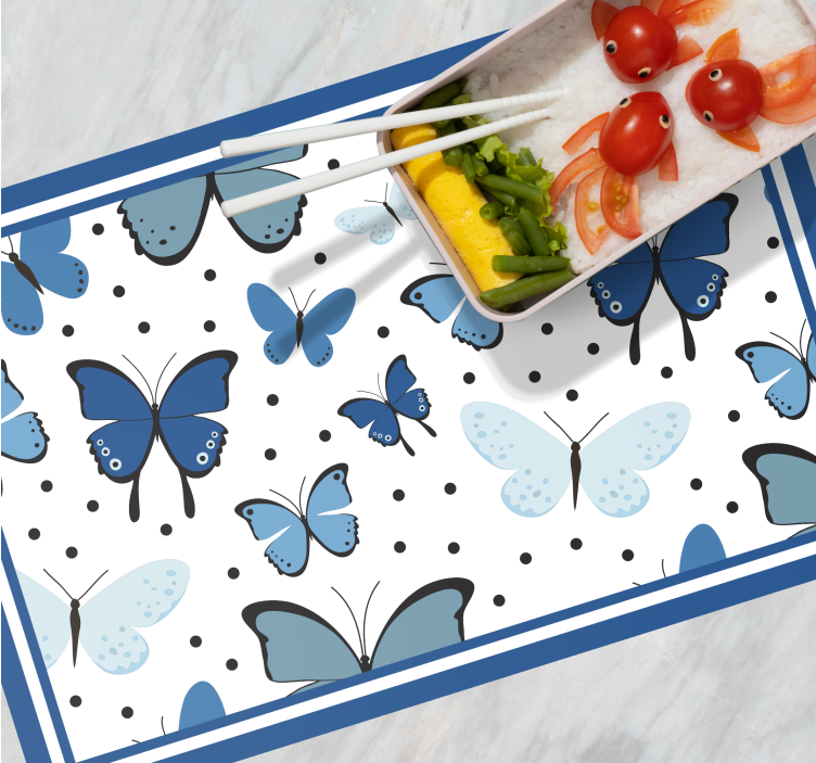 Set de table original Aile de papillon noir et bleu - TenStickers