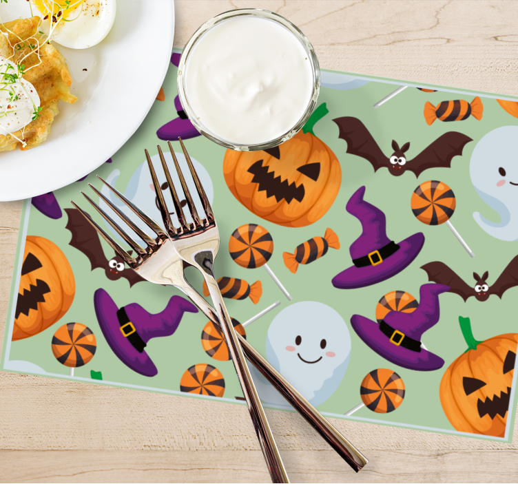 Set de table halloween éléments colorés - TenStickers