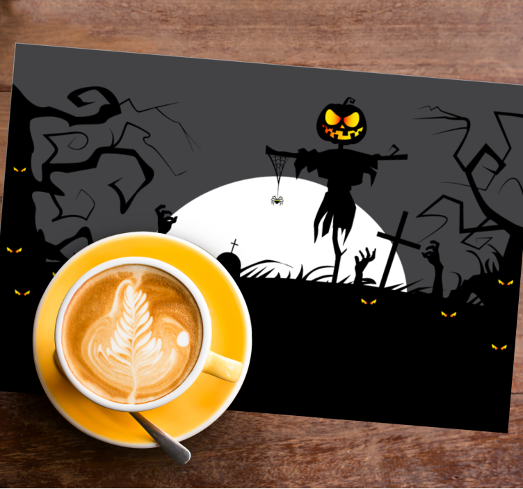 Set de table halloween épouvantable épouvantail citrouille - TenStickers