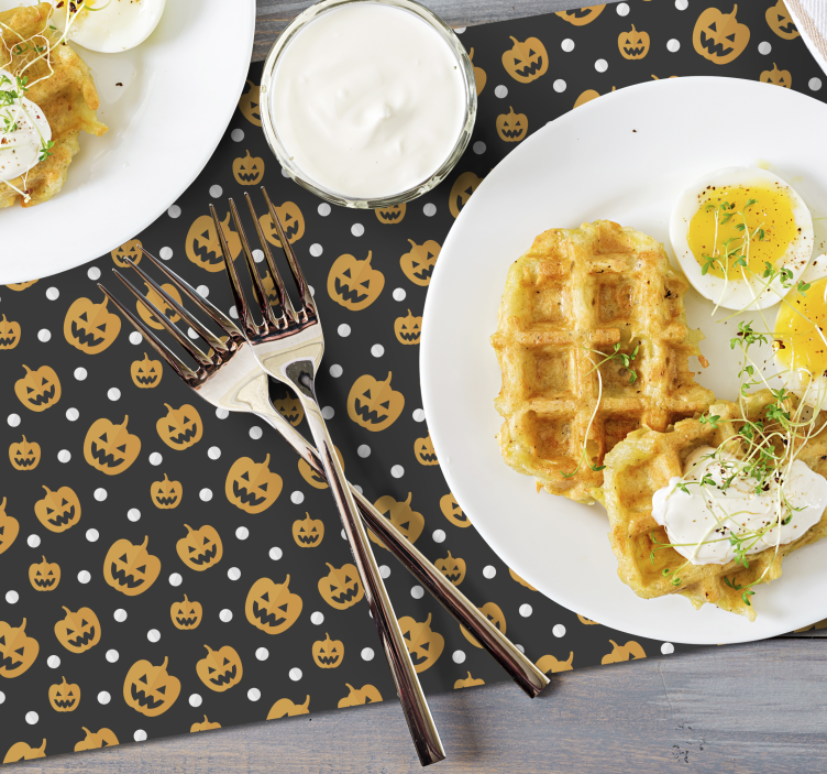 Set de table halloween motif citrouilles - TenStickers