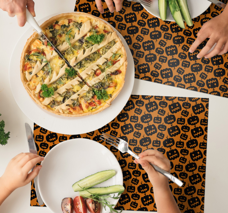Set de table halloween motif de citrouilles effrayantes - TenStickers