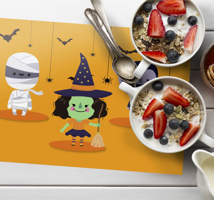 Set de table halloween personnages fantaisistes - TenStickers