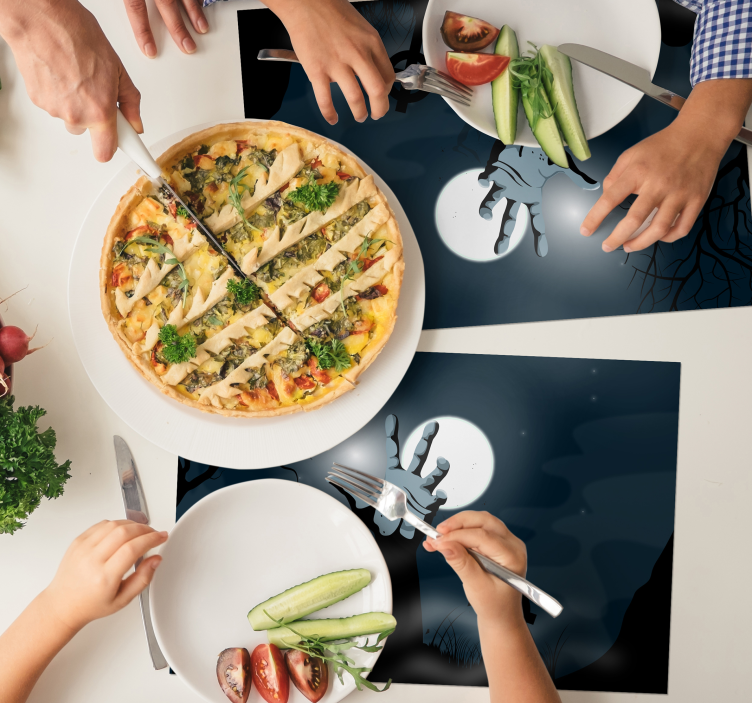 Set de table halloween scène de cimetière effrayant - TenStickers