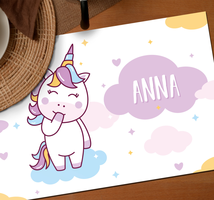 Set de table Licorne personnalisable - TenStickers