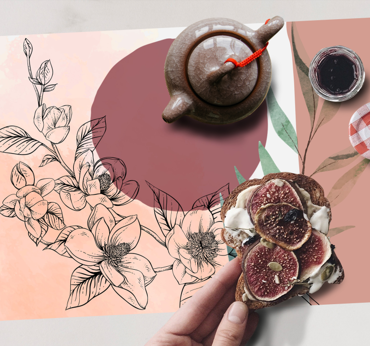 Set de table moderne accent floral minimaliste - TenStickers