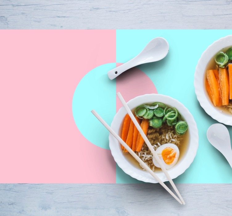 Set de table moderne arrangement de bols minimaliste - TenStickers