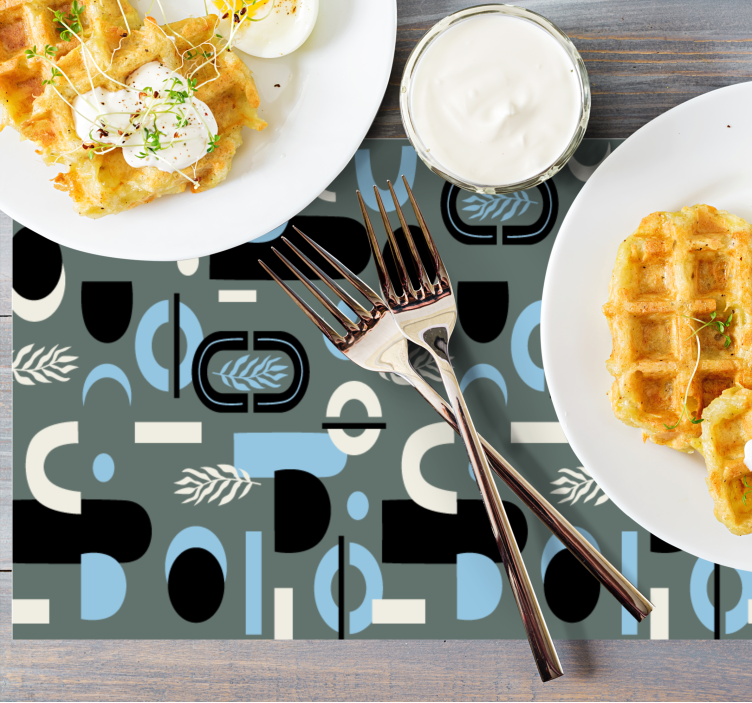 Set de table moderne composition de motifs géométriques - TenStickers