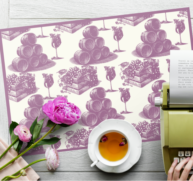 Set de table moderne empilement de fûts à vin - TenStickers