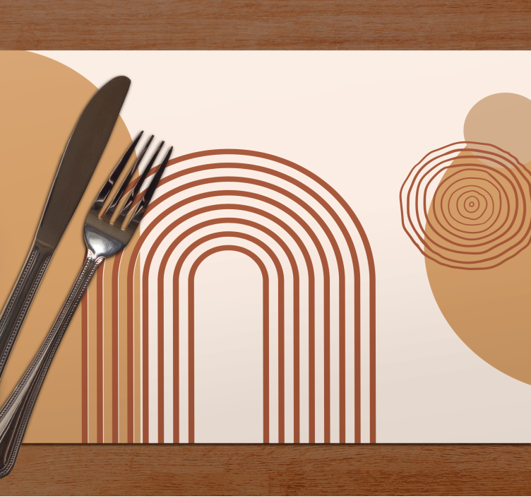 Set de table moderne formes courbes superposées - TenStickers