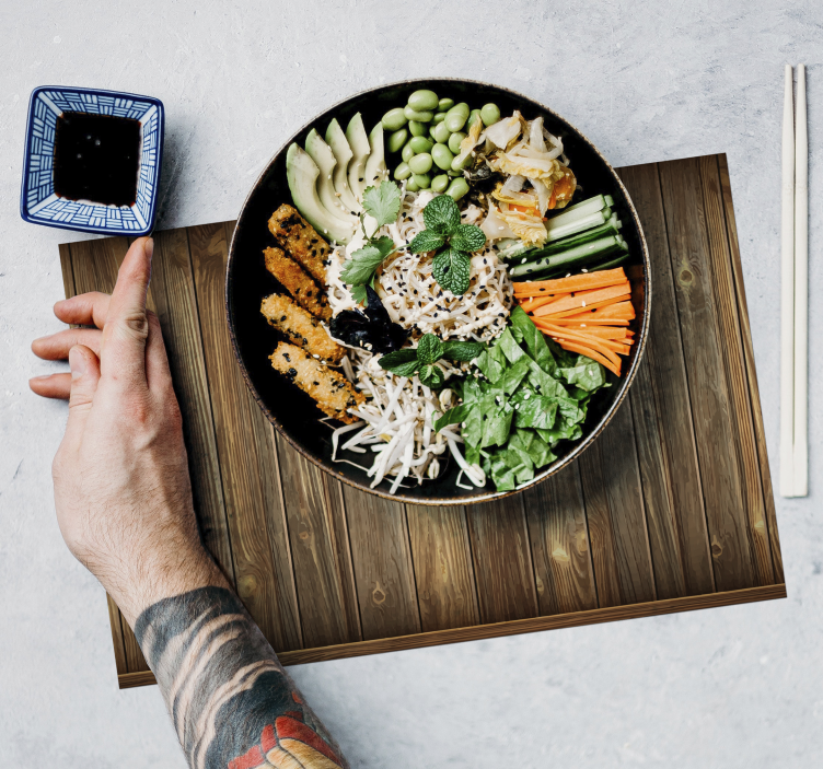 Set de table Imitation planche en bois - TenStickers