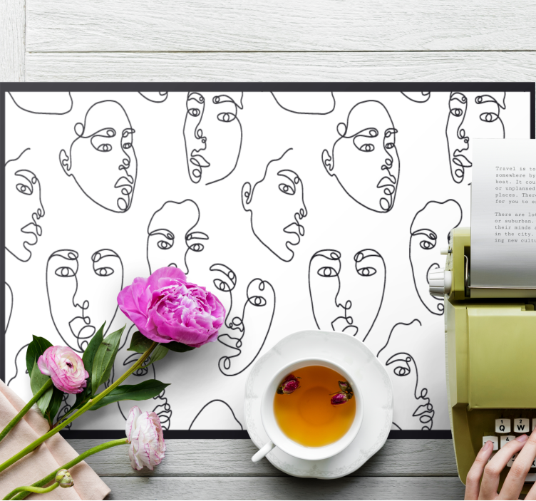 Set de table moderne ligne de visage abstraite - TenStickers