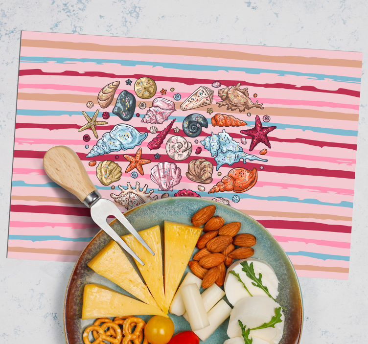 Set de table moderne motif cœurs en coquillages - TenStickers