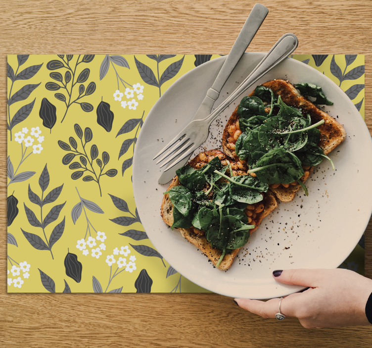 Set de table moderne motif floral jaune - TenStickers