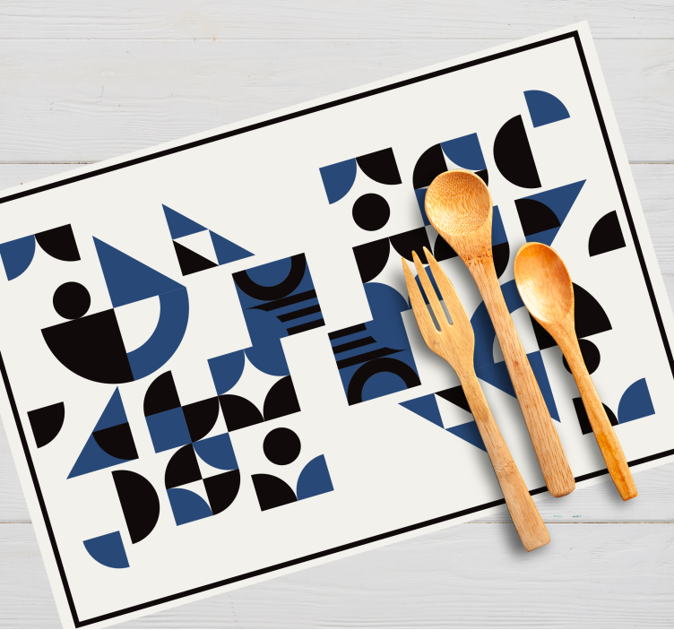 Set de table moderne motifs géométriques bleus - TenStickers