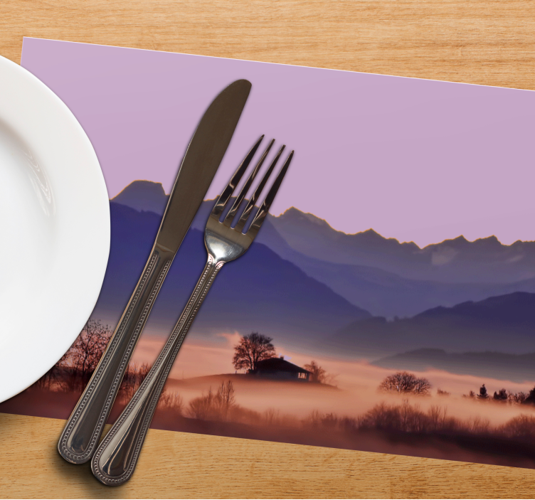 Set de table moderne paysage de montagne serein - TenStickers