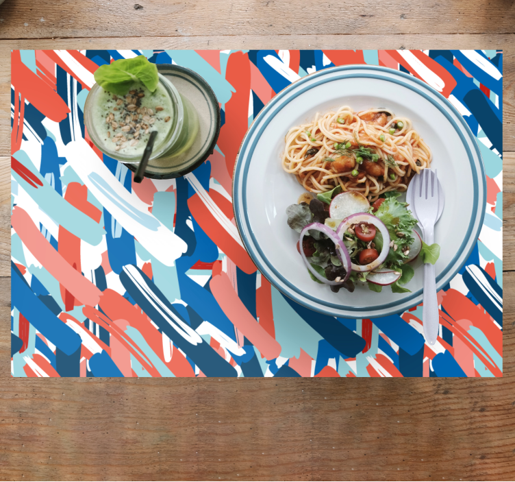 Set de table moderne rayures abstraites colorées - TenStickers