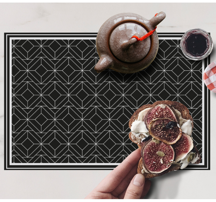 Set de table moderne surface noire géométrique - TenStickers