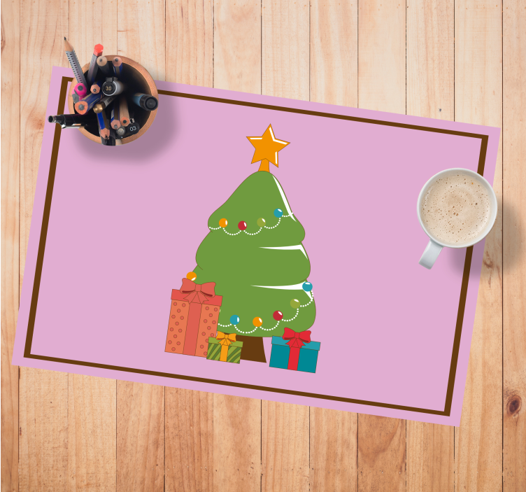 Set de table noël arbre de noël coloré - TenStickers