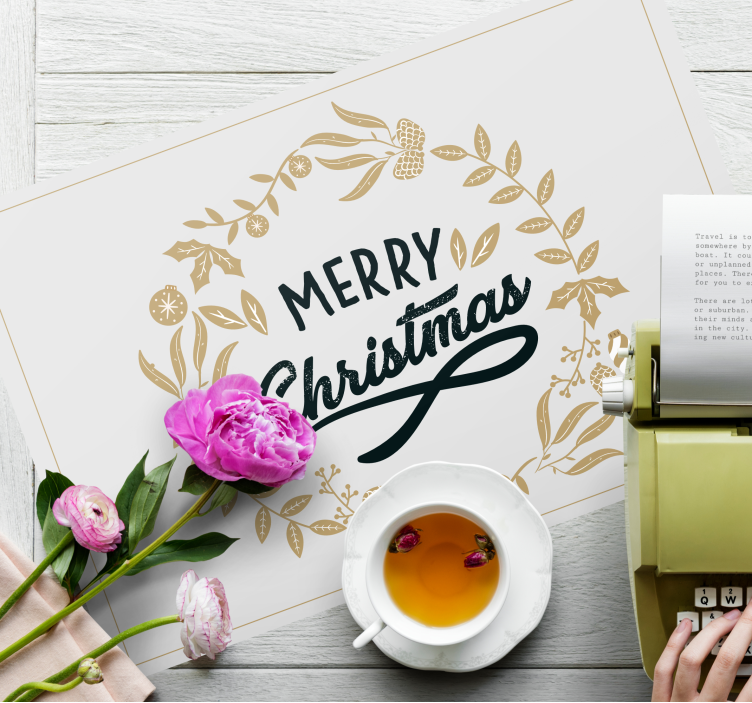 Set de table noël couronne de noël joyeuse - TenStickers