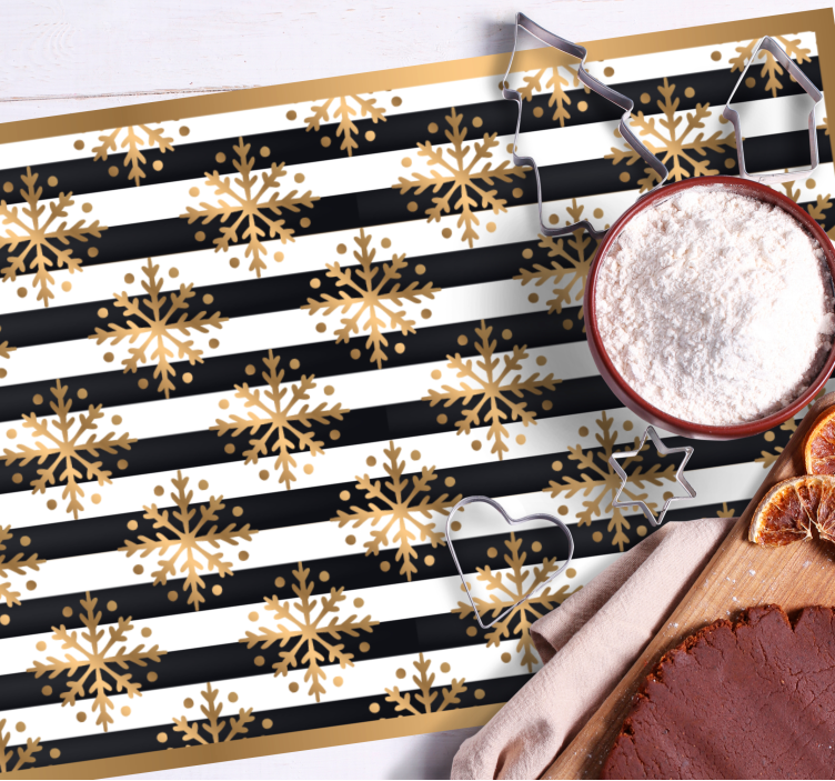 Set de table noël motif flocon doré - TenStickers