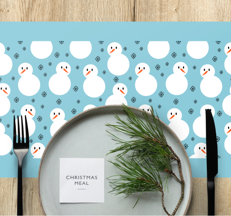 Set de table noël motif hiver bonhomme de neige - TenStickers