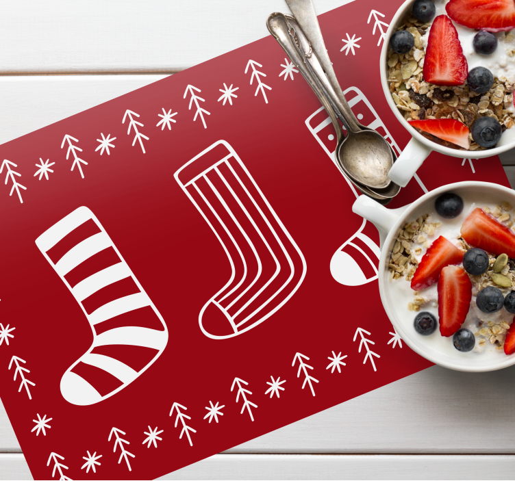 Set de table noël motifs de chaussettes festives - TenStickers
