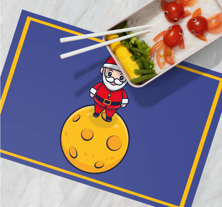 Set de table noël père noël sur la lune - TenStickers