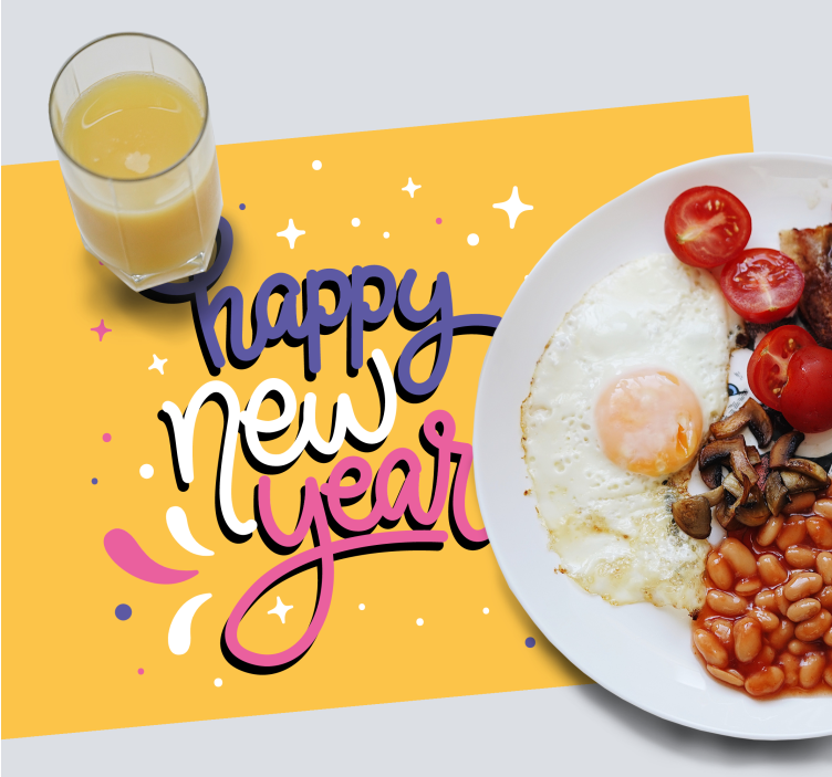 Set de table noël typographie bonne année - TenStickers