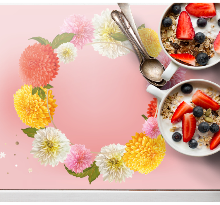 Set de table original accent floral rond - TenStickers