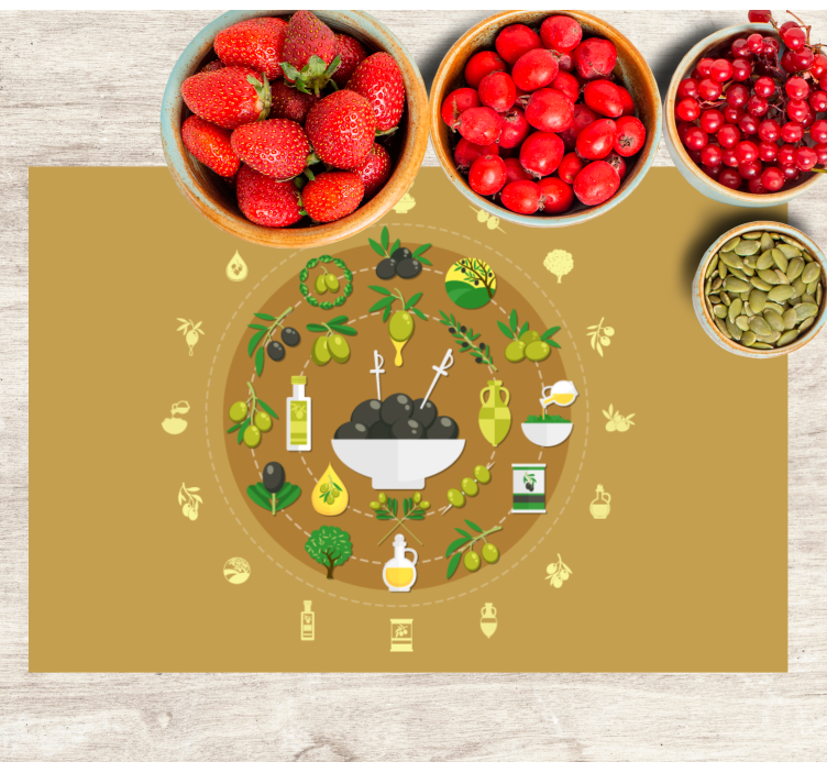 Set de table original arrangement de bols d'olive - TenStickers