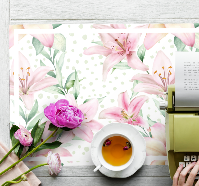 Set de table original arrangement floral de lys - TenStickers