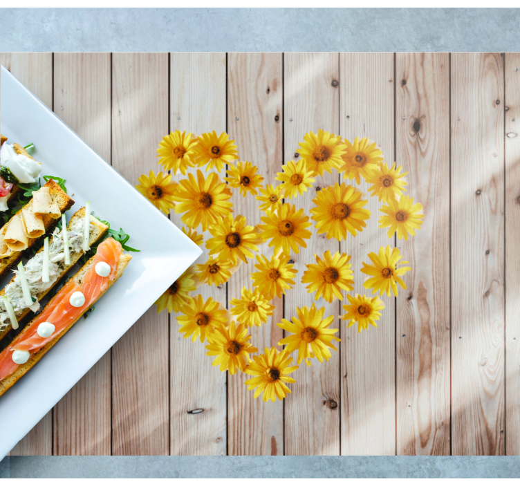 Set de table original arrangement floral en cœur - TenStickers