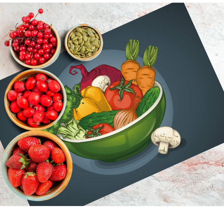 Set de table original bol de légumes colorés - TenStickers