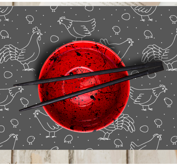 Set de table original bol poule charmante - TenStickers