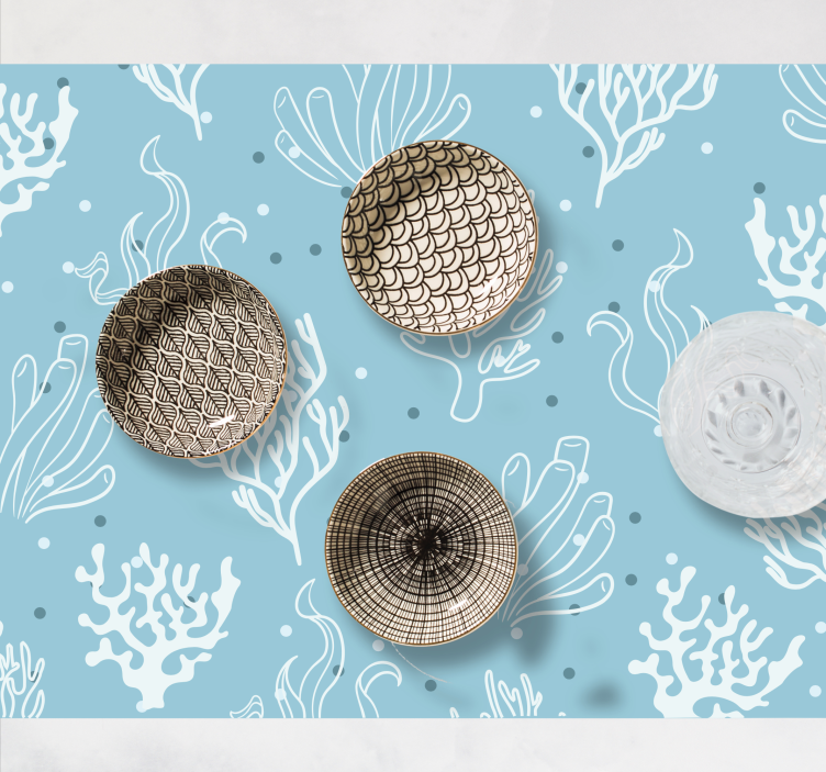 Set de table original et ensemble de bols corail - TenStickers