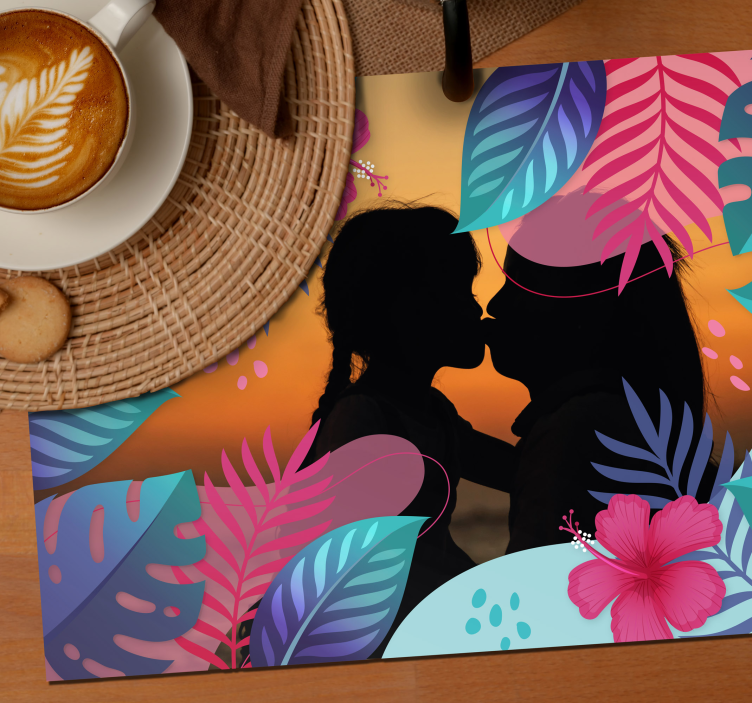 Set de table original feuilles tropicales colorées - TenStickers