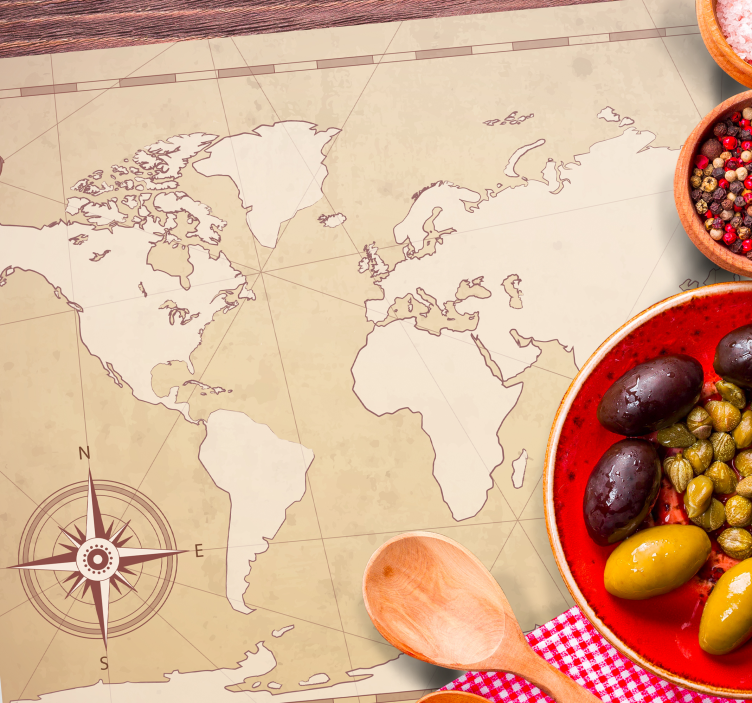 Set de table original illustration carte du monde - TenStickers