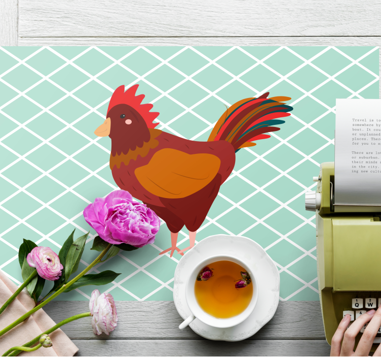 Set de table original illustration de coq charmant - TenStickers
