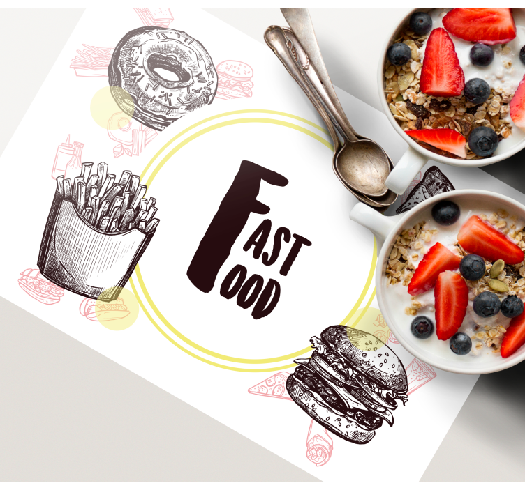 Set de table original illustrations de fast food - TenStickers