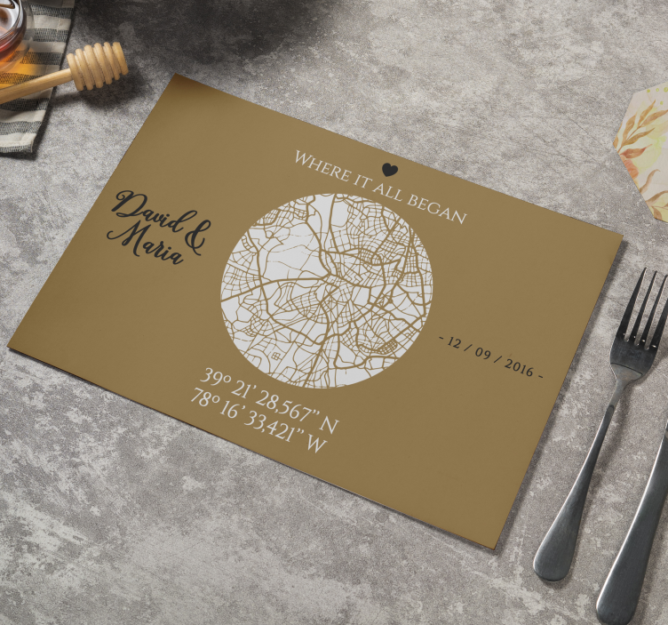 Set de table original couple design à personnaliser - TenStickers