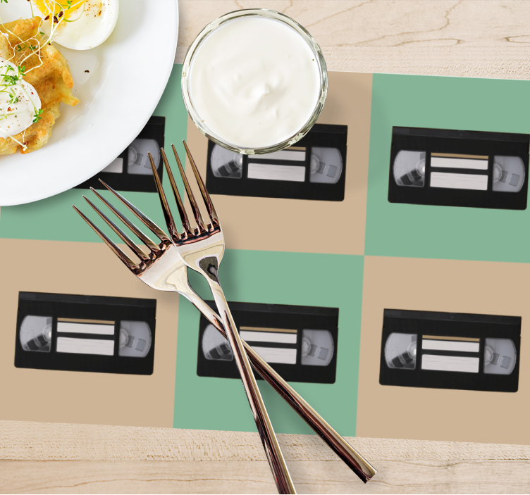 Set de table original motif cassette vhs vintage - TenStickers