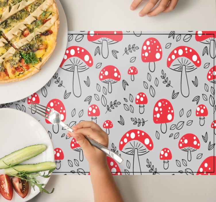 Set de table original motif champignon rouge - TenStickers