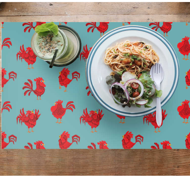 Set de table original motif coq charmant - TenStickers
