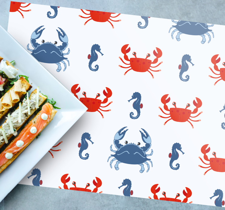 Set de table original motif crabe et hippocampe - TenStickers