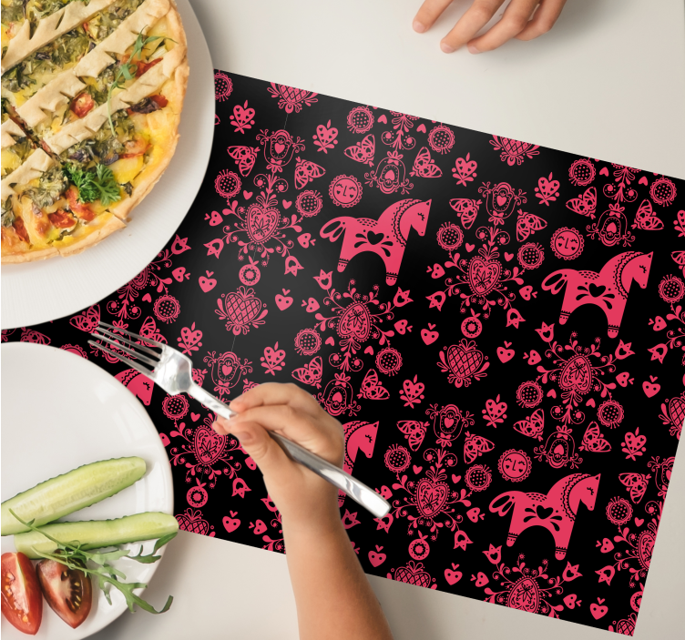 Set de table original motif de chevaux amusants - TenStickers