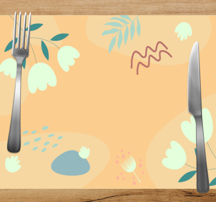 Set de table original motif floral abstrait - TenStickers
